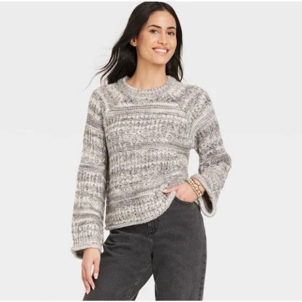 NWT Universal Thread Women's Brown Chunky Cropped Sweater Size Medium